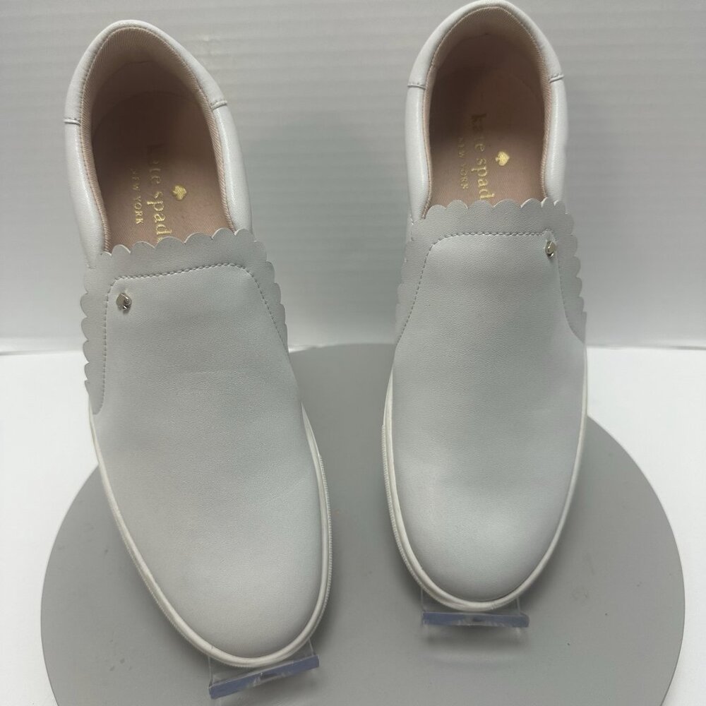 kate spade White Scalloped Slip-On Sneakers